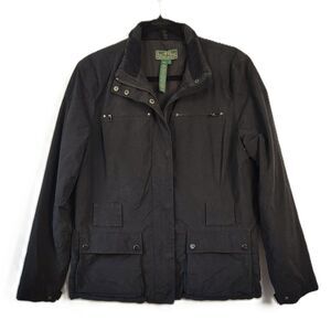 Vtg RALPH LAUREN Casual Jacket Large Women's Black Mid Length Lined Coat